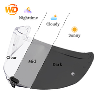 Visière photochromique pour casque LS2 FF811 Vector II Citatio II - Lentille auto-ternissante jour et nuit, Iridium multicolore, lentille de casque