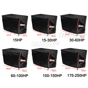 Housse de protection complète pour moteur hors-bord, noire, en tissu Oxford 210D, imperméable, anti-rayures, robuste, pour moteur hors-bord de 15 à 250 CV - Product Image 2
