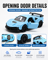 YZMODEL CE CPC Bersertifikat ASTM Skala 1:43 Roda Ramah Lingkungan Pintu Mini Dapat Dibuka Tarik Mundur 911Supercar Mainan Diecast Logam
