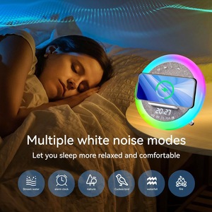 Rumore bianco LED luce notturna lampada da comodino Wireless ricarica altoparlante RGB ricarica rapida batteria <span class=keywords><strong>elettronica</strong></span> di consumo 5W - Product Image 3