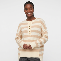 Bloc de couleur personnalisé lâche décontracté pull tricoté à manches longues haut rayé pour les femmes sequin blanc pull sequin dur travail thsirt