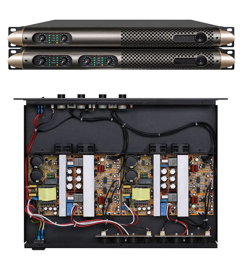 Amplifier daya kustomisasi pabrik M4450 350w Kelas D 1U 4 saluran penguat daya penguat Digital profesional