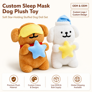Set di Peluche Cucciolo Dormiente: Maschera per Dormire, Cappuccio Notturno, Bambola di Peluche con Stella - OEM ODM Personalizzato, Ingrosso - Product Image 1