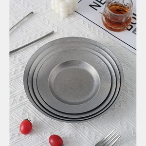 Solhui Vintage 304 acier inoxydable extérieur Camping <span class=keywords><strong>assiette</strong></span> profonde faire vieux rond en acier inoxydable <span class=keywords><strong>Dessert</strong></span> <span class=keywords><strong>assiette</strong></span> à gâteau - Product Image 3