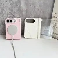 Kulit PU Warna Solid untuk Magnetik untuk Casing dengan Film Kaca Tempered Layar Depan dan Penutup Pelindung Engsel Ganda