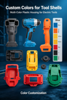 Boîtier d'outil électrique moulé par injection sur mesure, coque de perceuse usinée CNC, moule OEM ODM pour outil sans fil, tolérance de précision