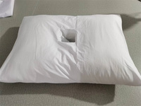 Oreiller ergonomique avec trou pour l'oreille et soutien du cou pour les dormeurs latéraux souffrant de douleurs aux oreilles après un piercing - Conception tricotée
