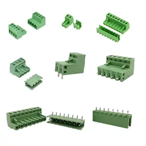 Bloques de terminales enchufables de ángulo recto, Conectores eléctricos de tornillo PCB de 13 Pines, 5,08mm, 300V, 15A