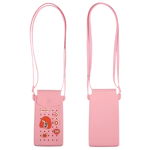 Chinfai logotipo personalizado lindo niños silicona pequeña Sling Satchel Crossbody teléfono móvil bolso de hombro mensajero bandolera bolsa