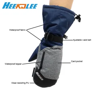 NEW designed waterproof goatskin snowboard mitten with ajustable wrist belt