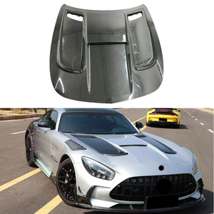 Capots moteur en fibre de carbone sèche pour Mercedes <span class=keywords><strong>AMG</strong></span> <span class=keywords><strong>GT</strong></span> GT50 GT63 GTC GTS 2015-2022, style <span class=keywords><strong>Black</strong></span> <span class=keywords><strong>Series</strong></span>, avec ouvertures de ventilation, couvercle de capot de course - Product Image 1