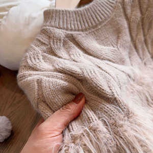 Girls Pullover Sweater Thickening Solid Color Cotton Knitwear For Autumn Winter Kids Fashion Top - Product Image 3