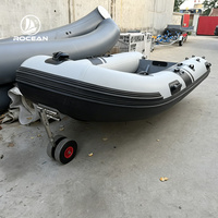 Bateau pneumatique à coque rigide en aluminium de 3,3 m, robuste, pour la pêche et le sauvetage
