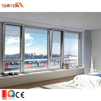 Fenêtre à battant inclinable et tournante en verre en aluminium moderne personnalisée avec volet roulant
