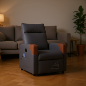 Sillón Reclinable de Masaje de Tela Gris Oscuro, Masaje Corporal Completo, Uso Doméstico, Recargable por USB - Product Image 2