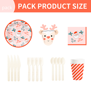 Juego de Vajilla Navideña Creativa DAMAI, Incluye Platos, Vasos y Servilletas de Papel con Forma de Ciervo para Decoración de Mesa de Fiesta Navideña - Product Image 6