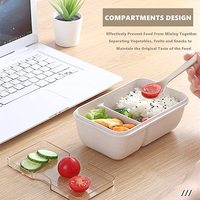 Boîte à Bento en paille de blé, récipient alimentaire biodégradables avec tasse, boîte à Lunch, meilleure vente