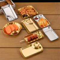 Assiette rectangulaire classique en acier inoxydable, qualité alimentaire, compatible lave-vaisselle, sans BPA, compatible micro-ondes, design personnalisable, pour les fêtes