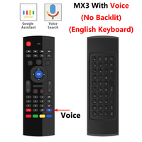 Télécommande universelle OEM MX3 Air Mouse 2.4G sans fil avec clavier, piles AAA, commande vocale et rétroéclairage, portée 10m pour boîtier TV