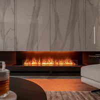 Cheminée électrique atomisée 3D intégrée sur mesure avec humidificateur, design intérieur moderne pour salons et hôtels