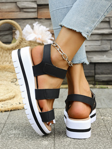 Women Summer Thick-Soled Wedge <b>Sandals</b> Large European and American Beach <b>Sandals</b> Platform Roman <b>Sandals</b> - Product Image 6