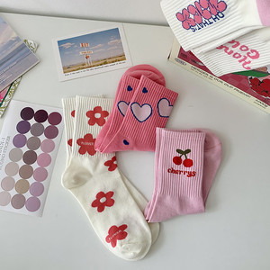 Spring and Summer Ins Mid-tube Thin Breathable Trend Women <strong>Cozy</strong> Custom logo Cotton <strong>Socks</strong> With Design - Product Image 6