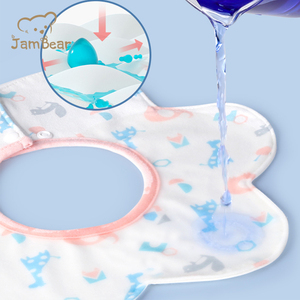 Serviette à salive pour bébé <span class=keywords><strong>Bavoir</strong></span> en coton imperméable rotatif à 360 degrés <span class=keywords><strong>Bavoir</strong></span> pour bébé 100% coton <span class=keywords><strong>Bouton</strong></span> de service OEM - Product Image 2