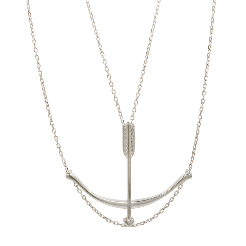 Collana con freccia dell'amore color acciaio