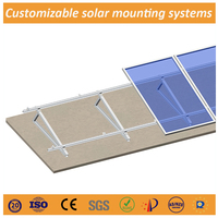 Support de montage solaire réglable pour toit plat, structure triangulaire en aluminium, système de fixation inclinable, vente en gros d'usine OEM