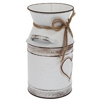 Seau à fleurs Pot en métal galvanisé métal ferme cruche jardinière fer pichet décoratif peut rustique Vintage étain français Shabby Vase