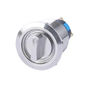 22mm 3 positions select switch 250V AC Waterproof IP65 Stainless Steel metal 6Pins 1no1nc knob selection switch