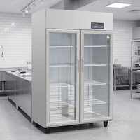 Réfrigérateur commercial vertical à porte vitrée simple pour boissons, refroidissement par air, avec éclairage LED, pour café, bar, salon de thé