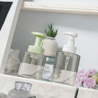 Bouteille transparente en PETG de 400 ml et 500 ml avec pompe pulvérisatrice pour lotion, nettoyant visage, savon pour les mains, impression UV et sérigraphie