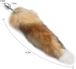 Plug Anal de Metal con Cola de Zorro Accesorios Eróticos Dildo de Peluche Acero Juegos para Adultos Juguetes Sexuales para Mujer Parejas - Product Image 2