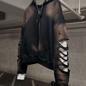 Sudadera con Capucha de Punto Cómodo de 430 g/m², de Buena Calidad, para Hombre, Corta, con Logotipo Personalizado, Doble Capa, Felpa Cepillada, Estampado Agrietado - Product Image 5