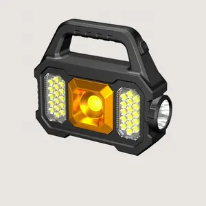 Lampu sorot led tenaga surya, lampu senter cob led isi ulang dengan usb untuk berkemah