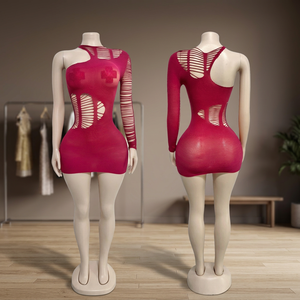 Vestido Ajustado para Mujer, Sin Mangas, Ropa de Baile, Trajes Exóticos, Vestuario para Actuaciones de Salón de Baile, Conjuntos de Spandex/Nailon - Product Image 3