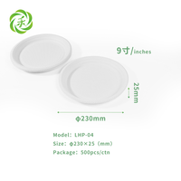 Assiettes biodégradables en amidon de maïs LVHE, 6-10 pouces, compostables, jetables, micro-ondables, sans BPA, écologiques, réutilisables, robustes