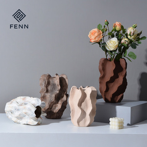 FENN vintage vasos arte minimalista decoración del hogar cerámica <span class=keywords><strong>JARRON</strong></span> rústico estilo antiguo retro arcilla jarrón flores decoración de cerámica hecha a mano - Product Image 1