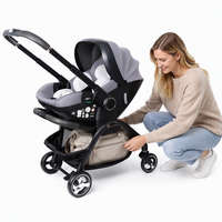 Poussette pliable 4 en 1 Kidilo avec logo personnalisé, cadre en alliage d'aluminium pour les voyages et l'extérieur, 0-6 mois