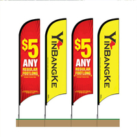 Drapeau à franges de 2m, 3m, 4m, 5m, bannière publicitaire personnalisée, oriflamme, base, panneau de vente, kit de drapeaux promotionnels, support