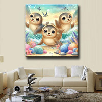 Peinture de phoques mignons, mosaïque de diamants AB, broderie au point de croix, décoration de maison DIY, cadeau, nouveau produit ASF2909