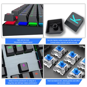 Rgb Fully Mechanical Teclado Gamer Computer Clavier Double Colors Injection Molding Gaming Keyboard Oyun Mekanik Klavye