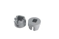 Manchon de couplage en aluminium sablé usiné CNC sur mesure OEM/ODM, moyeu de connexion en alliage d'aluminium à alésage carré, pièces mécaniques