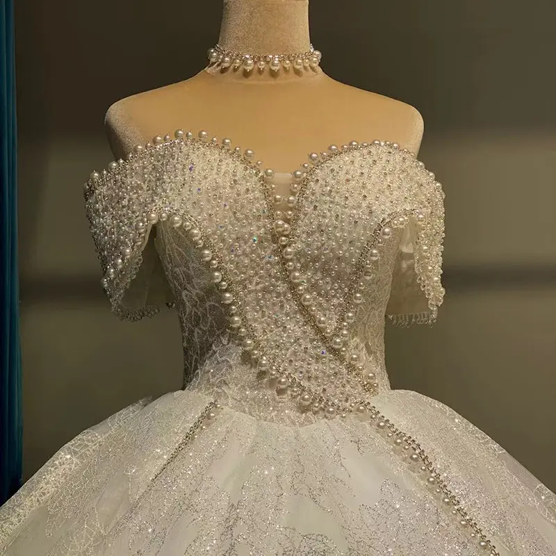 Missky — robe de mariée à épaules dénudées, tenue de mariage, style industriel lourd, ciel étoilé, grande traîne, S215F, nouvelle collection 2021