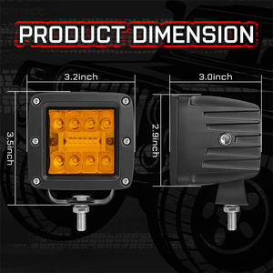 Luz de Trabajo <span class=keywords><strong>LED</strong></span> Compacta de 84W y 3 Pulgadas, Luz de Conducción <span class=keywords><strong>LED</strong></span> Blanca Ámbar, Cubos <span class=keywords><strong>LED</strong></span>, Pods <span class=keywords><strong>LED</strong></span> Amarillos, Lámparas de Conducción Blancas Ámbar <span class=keywords><strong>4X4</strong></span> - Product Image 5