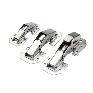 Charnière à ressort en métal de 3 pouces, sans perçage, à montage en surface, dissimulée, pour armoire, finition nickel moderne, pour salon, bureau à domicile, cuisine - Product Image 1