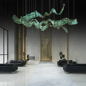 Modern iç dekorasyon otel armatürü lobi salonu merdiven flama LED tavan avize lamba