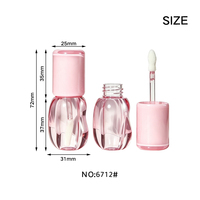 Tube de gloss à lèvres irrégulier rose Jinze, emballage cosmétique en stock, conteneur de gloss à lèvres pour maquillage