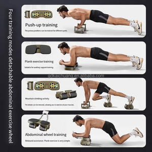 Entrenador de fuerza <span class=keywords><strong>Rueda</strong></span> <span class=keywords><strong>abdominal</strong></span> Fitness Gimnasio en casa Equipo de entrenamiento Ruedas de plástico Ejercicio Máquina de reducción de celulitis muscular - Product Image 5